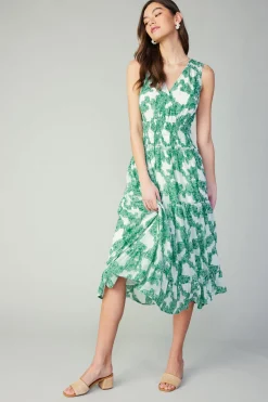 Midi Dresses-Current Air Abstract Motif Maxi Dress DEEPMINT
