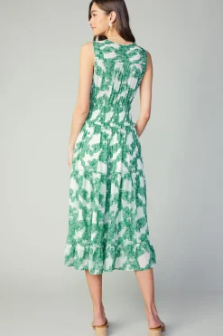 Midi Dresses-Current Air Abstract Motif Maxi Dress DEEPMINT