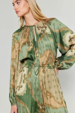 Midi Dresses-Current Air Adelaide Midi Dress OLIVEMLT