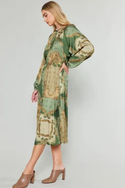 Midi Dresses-Current Air Adelaide Midi Dress OLIVEMLT