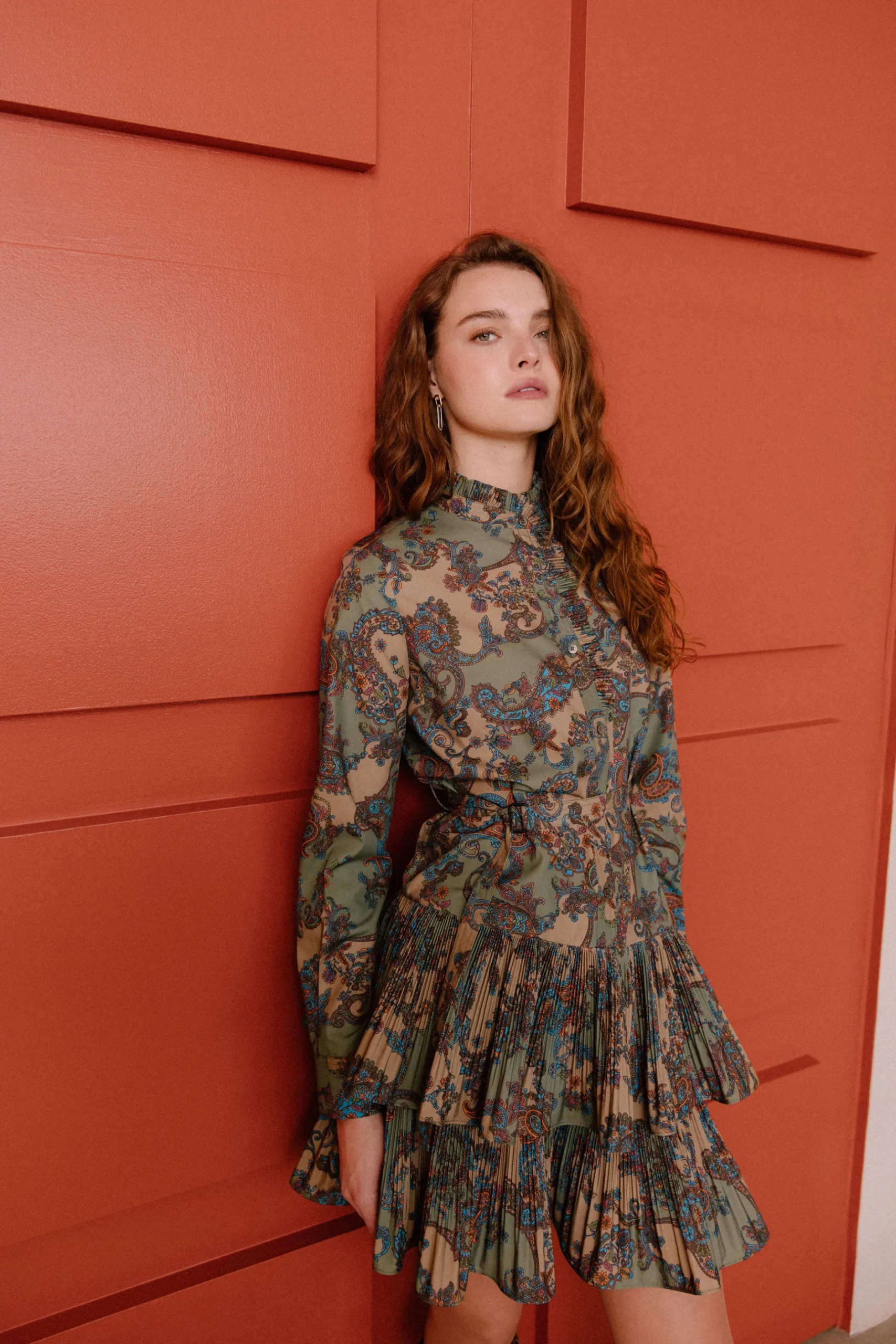 Mini Dresses-Current Air Anberlin Mini Dress TAUPEPAISLEY