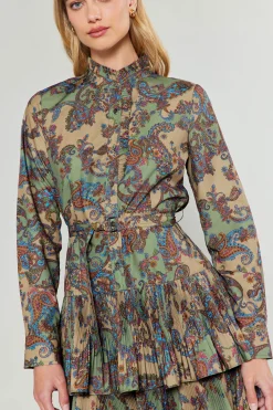 Mini Dresses-Current Air Anberlin Mini Dress TAUPEPAISLEY