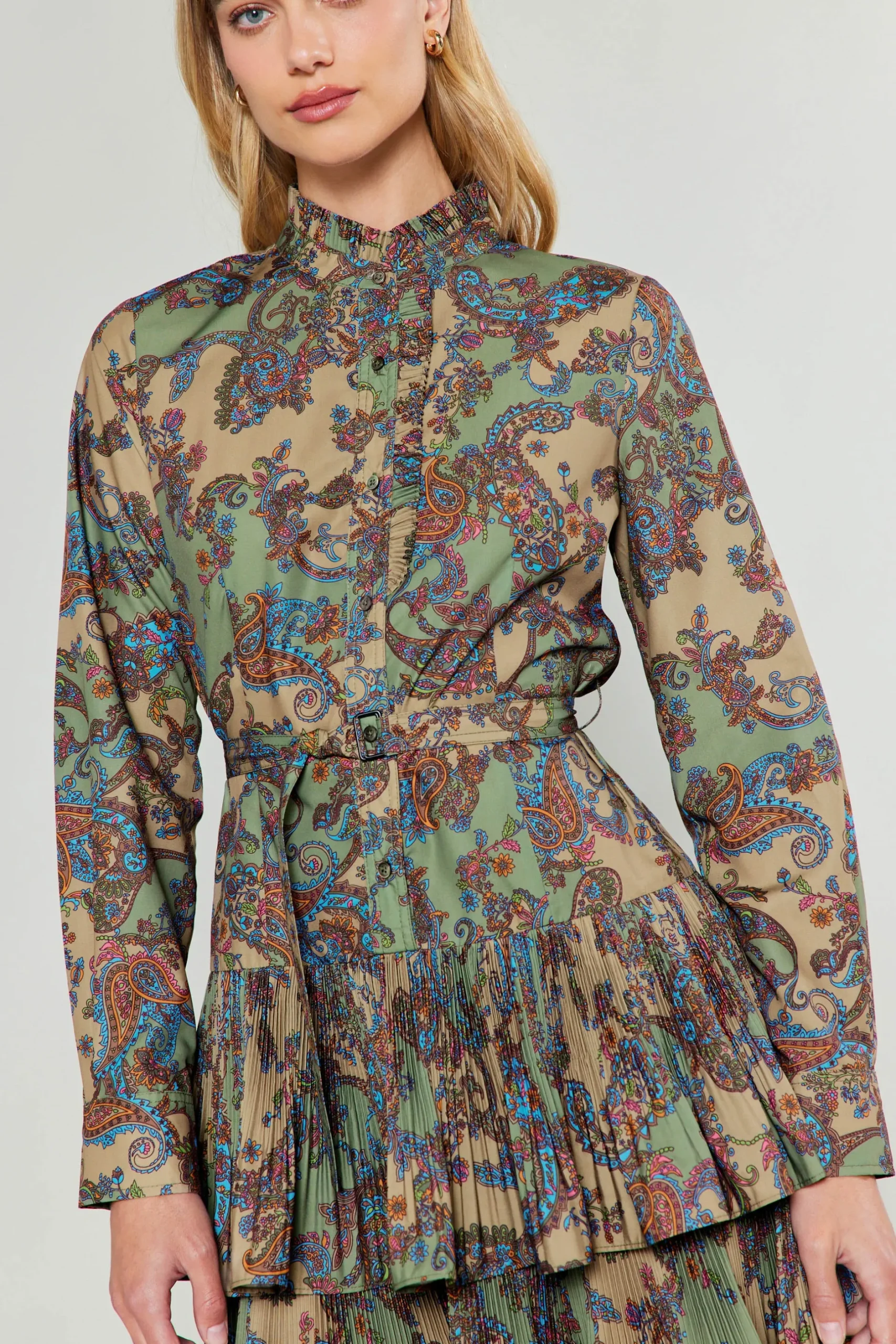 Mini Dresses-Current Air Anberlin Mini Dress TAUPEPAISLEY