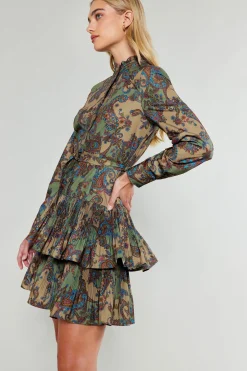 Mini Dresses-Current Air Anberlin Mini Dress TAUPEPAISLEY