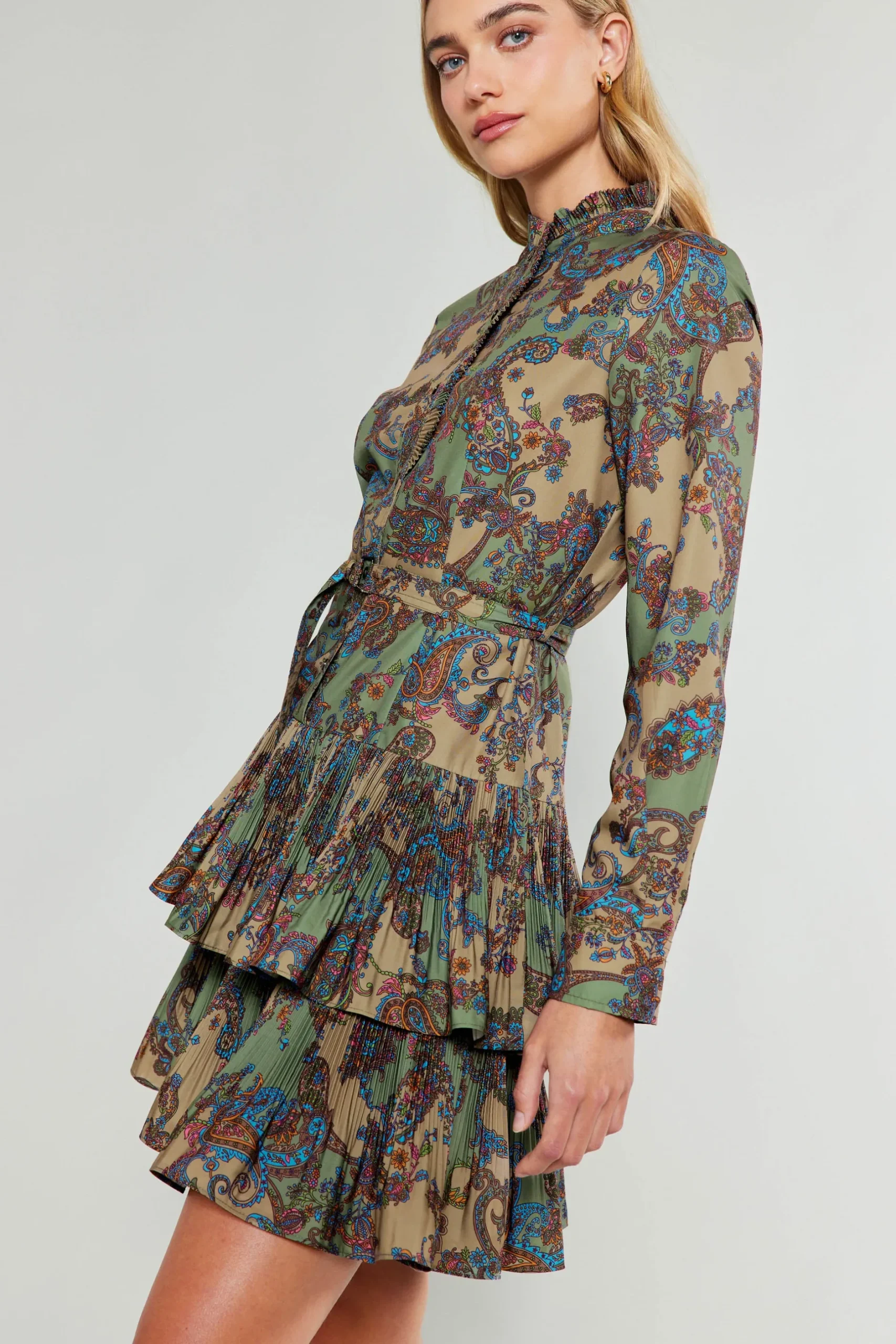 Mini Dresses-Current Air Anberlin Mini Dress TAUPEPAISLEY