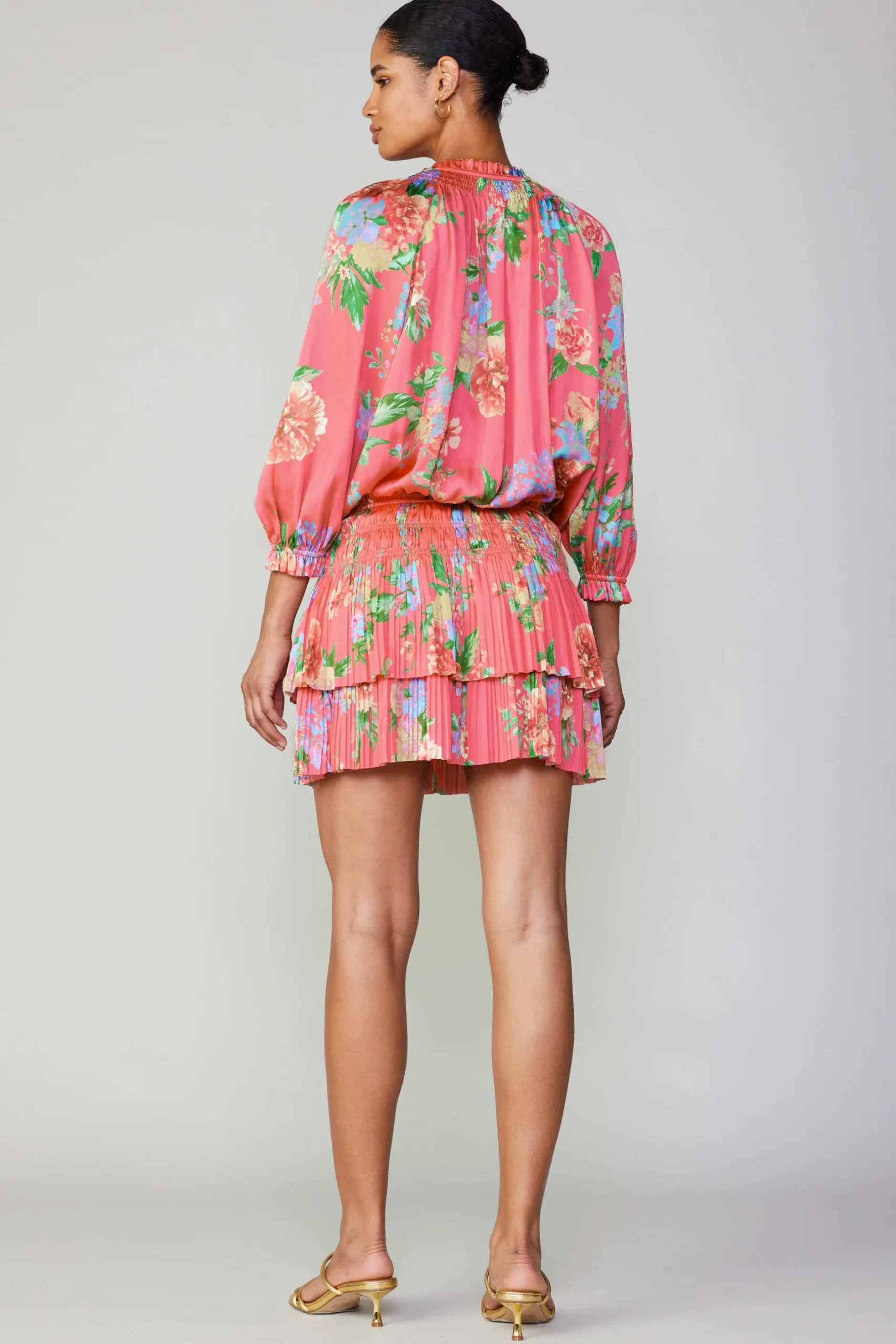 Mini Dresses-Current Air Aurelie Floral Mini Dress BRINKPINK