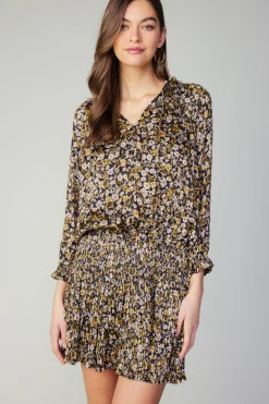 Mini Dresses-Current Air Aurelie Floral Print Mini Dress BLACKFLORAL