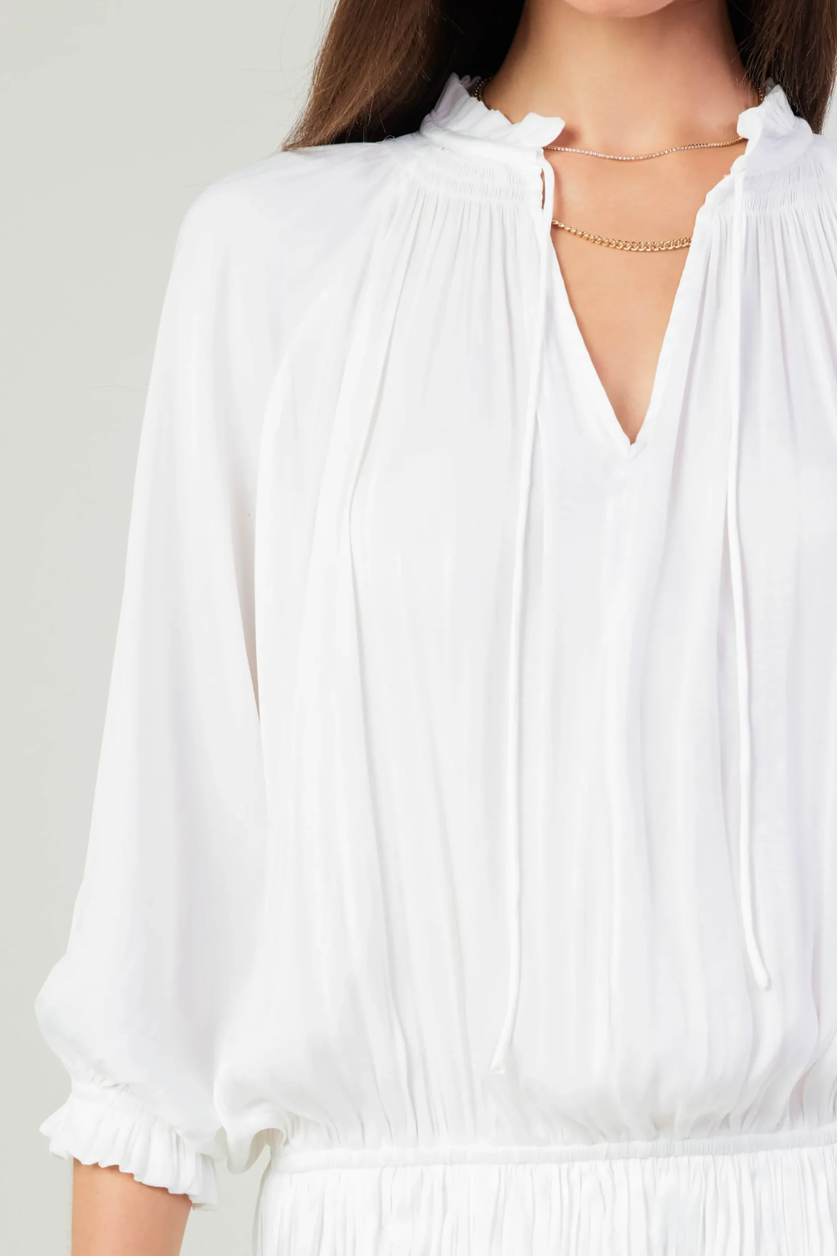 Mini Dresses-Current Air Aurelie Pleated Mini Dress WHITE