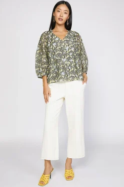 Short Sleeve Tops|Long Sleeve Tops-Current Air Baroque Floral Raglan Blouse BLACKFLORAL