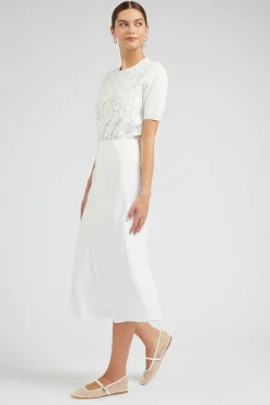 Skirts-Current Air Bias Midi Skirt OFFWHITE