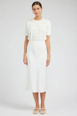 Skirts-Current Air Bias Midi Skirt OFFWHITE