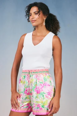 Shorts-Current Air Botanical Watercolor Shorts PINKMLTFLORAL