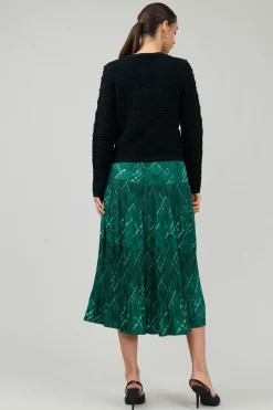 Cardigans-Current Air Button Up Tweed Cardigan BLACK