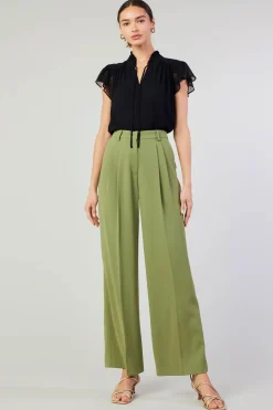 Short Sleeve Tops-Current Air Cap Sleeve Blouse BLACK