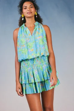 Mini Dresses-Current Air Cara Pleated Mini Dress BLUEMLT