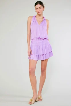 Mini Dresses-Current Air Cara Pleated Mini Dress PASTELPINK