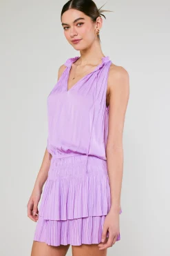Mini Dresses-Current Air Cara Pleated Mini Dress PASTELPINK