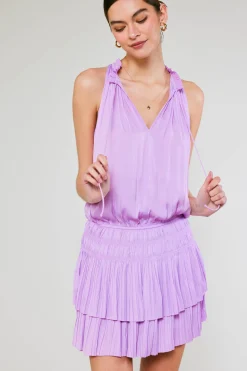 Mini Dresses-Current Air Cara Pleated Mini Dress PASTELPINK
