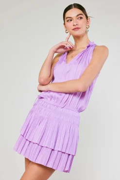 Mini Dresses-Current Air Cara Pleated Mini Dress PASTELPINK