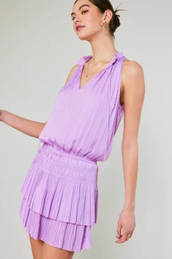 Mini Dresses-Current Air Cara Pleated Mini Dress PASTELPINK