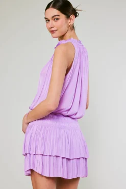 Mini Dresses-Current Air Cara Pleated Mini Dress PASTELPINK
