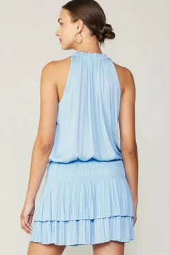 Mini Dresses-Current Air Cara Pleated Mini Dress PASTELBLUE