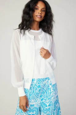 Knitwear|Cardigans-Current Air Cardigan Cami Set WHITE