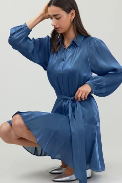 Mini Dresses-Current Air Carmel Lustrous Mini Dress MIDNIGHTBLUE