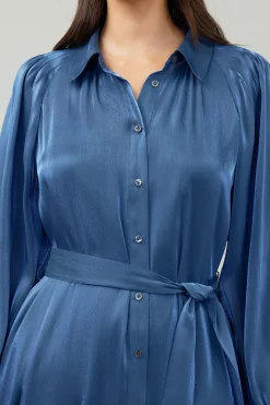 Mini Dresses-Current Air Carmel Lustrous Mini Dress MIDNIGHTBLUE