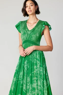 Midi Dresses-Current Air Carolina Pleated Skirt Midi Dress SPRINGGREEN