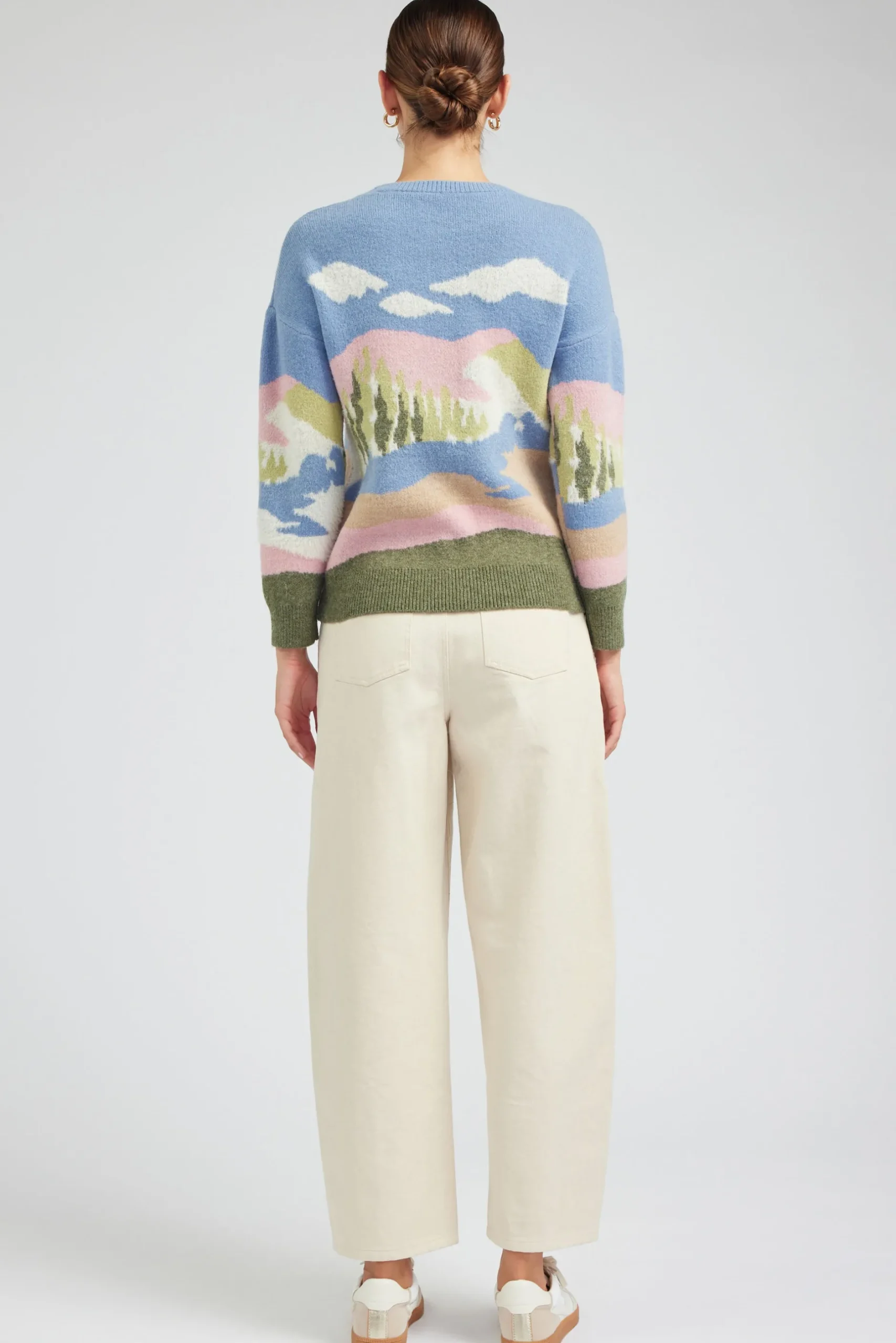 Knitwear|Sweaters-Current Air Cloudy Meadows Sweater BLUEMLT