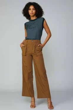 Sleeveless Tops|Sweaters-Current Air Contrast Crewneck Top MIDNIGHTNAVY