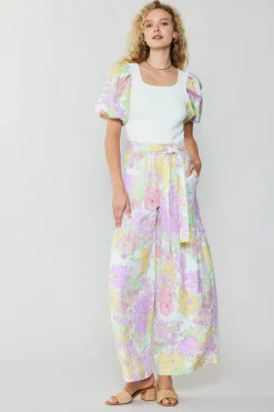 Knitwear|Sweaters-Current Air Contrast Sleeve Knit Top PINK