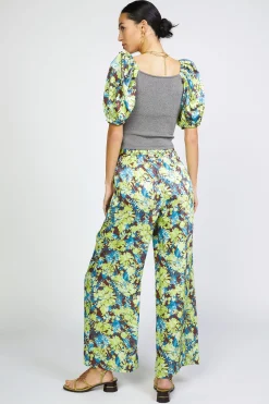 Short Sleeve Tops-Current Air Contrast Sleeve Sweetheart Top GREY