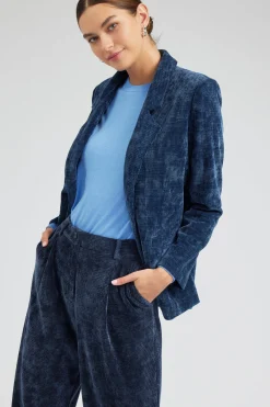 Coats & Jackets-Current Air Corduroy Blazer DARKBLUE