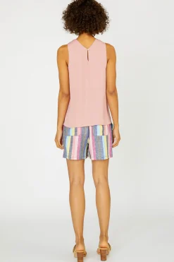 Sleeveless Tops-Current Air Cross Halter Neck Top DUSTYCORAL