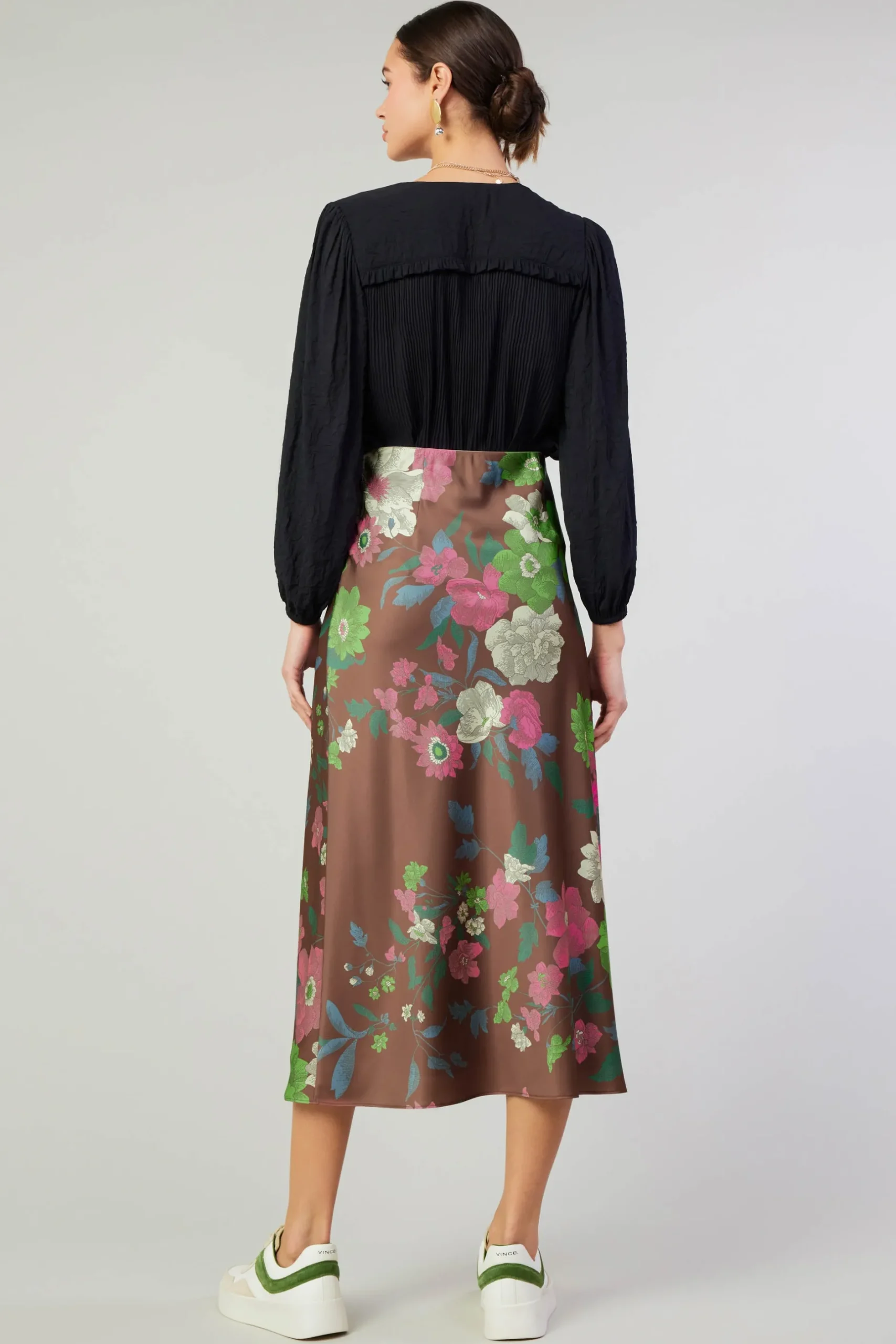 Skirts-Current Air Floral Bias Skirt MOCHAMLT