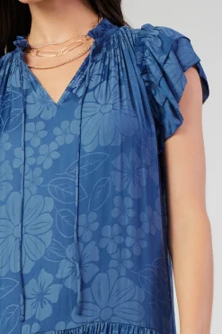 Maxi Dresses-Current Air Floral Jacquard Maxi Dress PARISIANBLUE