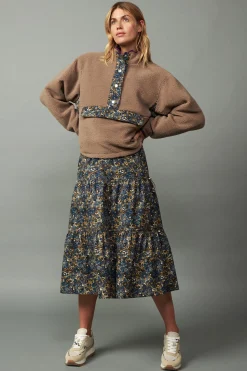 Skirts-Current Air Floral Midi Skirt MULTI