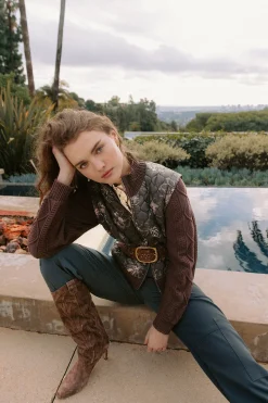 Knitwear|Coats & Jackets-Current Air Floral Patterned Sweater Jacket DARKFLORAL