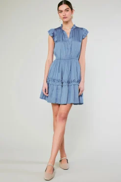 Mini Dresses-Current Air Flutter Sleeve Mini Dress DEEPPERIWINKLE