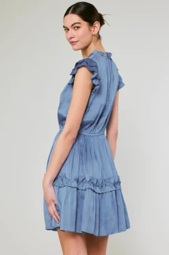 Mini Dresses-Current Air Flutter Sleeve Mini Dress DEEPPERIWINKLE