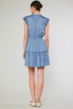 Mini Dresses-Current Air Flutter Sleeve Mini Dress DEEPPERIWINKLE