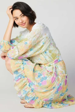 Mini Dresses-Current Air Gradient Floral Motif Mini Dress MULTI