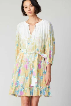 Mini Dresses-Current Air Gradient Floral Motif Mini Dress MULTI