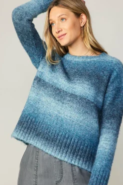 Sweaters-Current Air Gradient Sweater Top BLUE