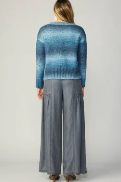 Sweaters-Current Air Gradient Sweater Top BLUE