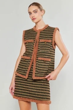 Coats & Jackets-Current Air Houndstooth Vest MLT