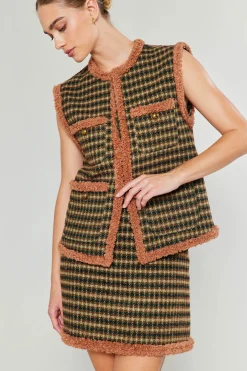 Coats & Jackets-Current Air Houndstooth Vest MLT