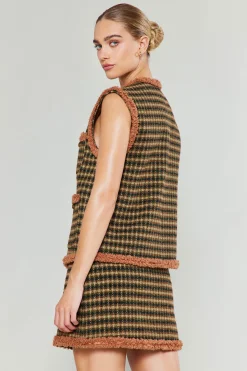 Coats & Jackets-Current Air Houndstooth Vest MLT